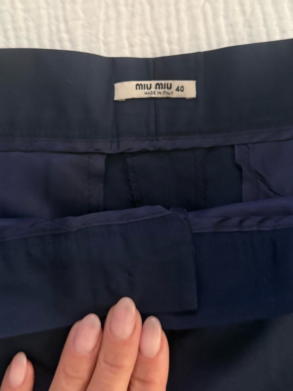 Miu Miu Deep Navy bermuda  with Tailored Waistband